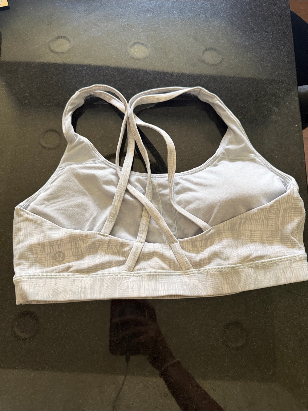 lululemon athletica Light Gray Strappy Back Sports Bra
